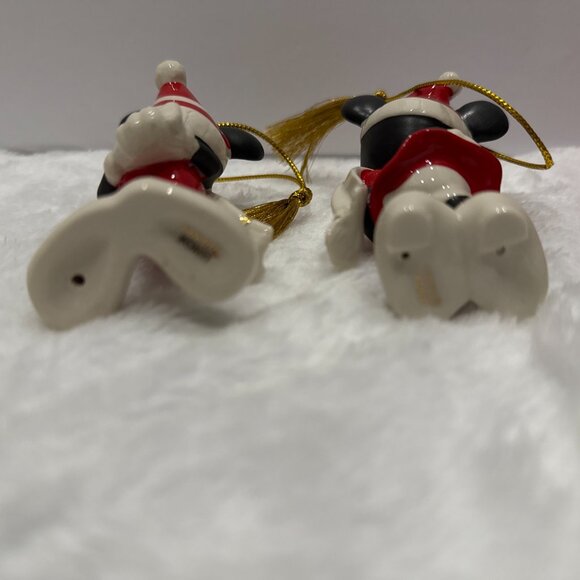 Lenox Disney Mickey and Minnie Mouse 24k Gold Accents Christmas Ornament - Picture 7 of 14